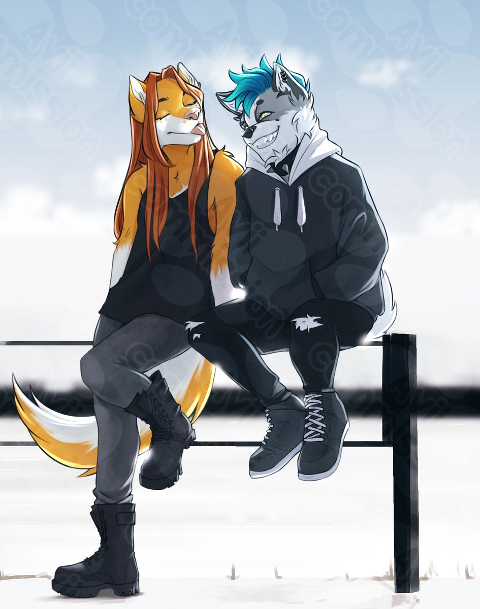 Had the pleasure of working on a commission for the wonderful @ZannathD of him and <a href="/GhostThaFox/">Ghost The Fox</a> 💕

#furryart #anthroart #furryfandom
