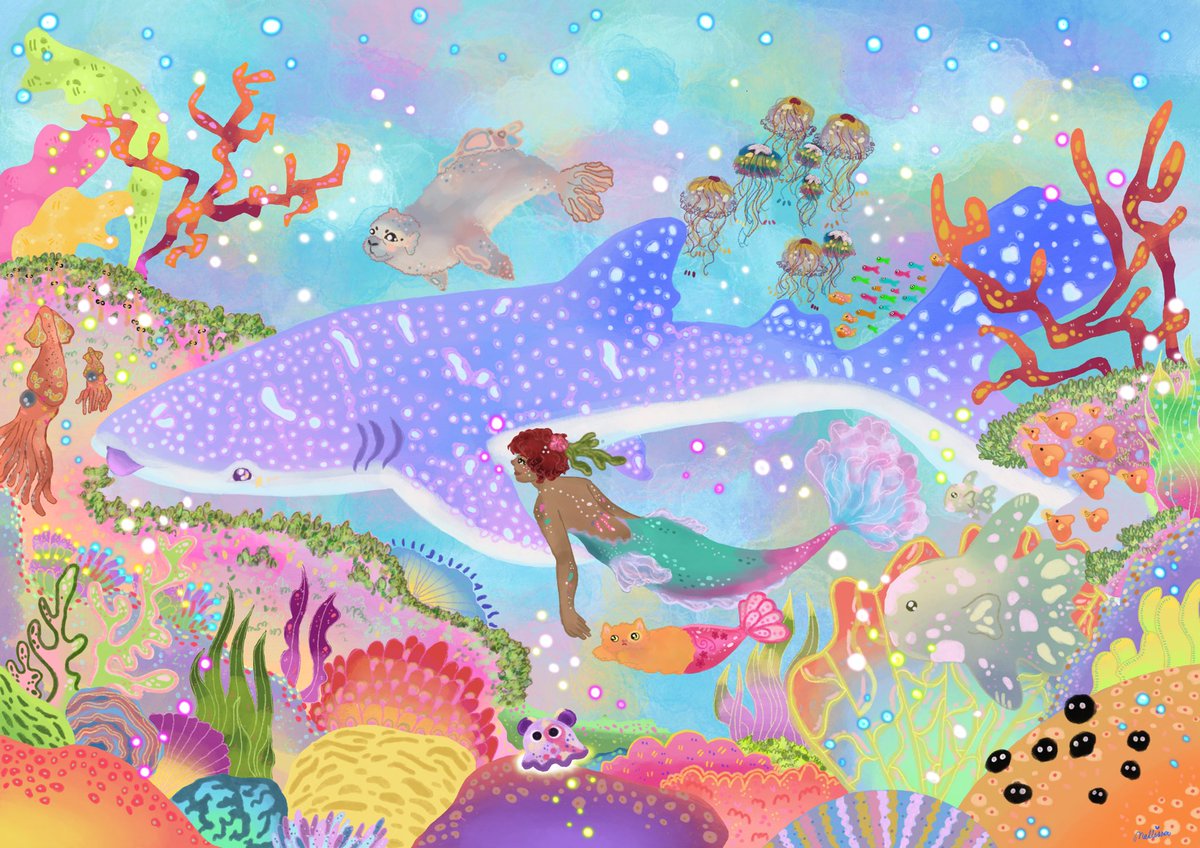 justmoomin's tweet photo. I’m Malaysia from Mellissa! I guess this is my artwork ?! 🐋🦈 https://t.co/56H5f3FP0V