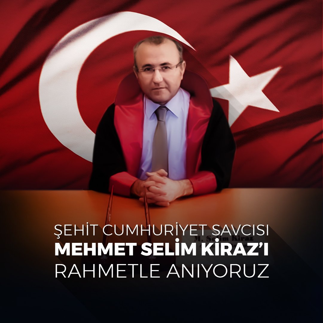 Cumhuriyet Savcımız Mehmet Selim Kiraz'ı şehadetinin sene-i devriyesinde rahmet, minnet ve saygıyla anıyorum. Ruhu şad olsun.