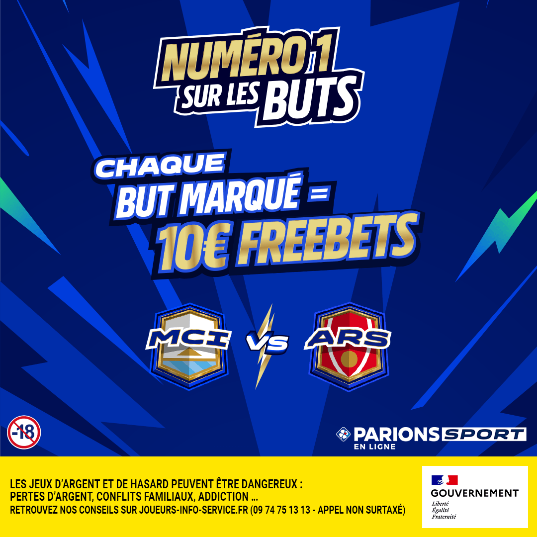 ParionsSport's tweet photo. ⚽️ On continue de vous régaler en offrant à 10 d'entre vous 10€ de freebets à chaque but marqué lors de City-Arsenal. Il suffit juste de trouver l'un des buteurs du match. 

Pour jouer :
1️⃣ RT+Follow
2️⃣ Commente avec un buteur + #N1SurLesButs

Règlement: https://t.co/NgSqRNJOZU https://t.co/B4uetHZJME