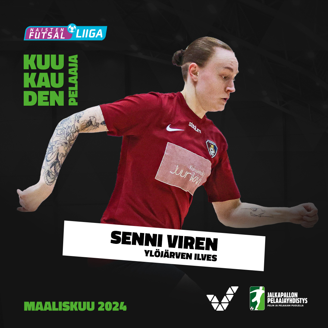 ✨ 𝗦𝗘𝗡𝗡𝗜 𝗩𝗜𝗥𝗘𝗡 ✨ @ylojarvenilves on naisten Futsal-Liigan Veikkauksen kuukauden pelaaja! Lue Virenin haastattelu ➡️ jpy.fi/fi/uutiset/sen… #pelaajanääni #pelaajayhdistys