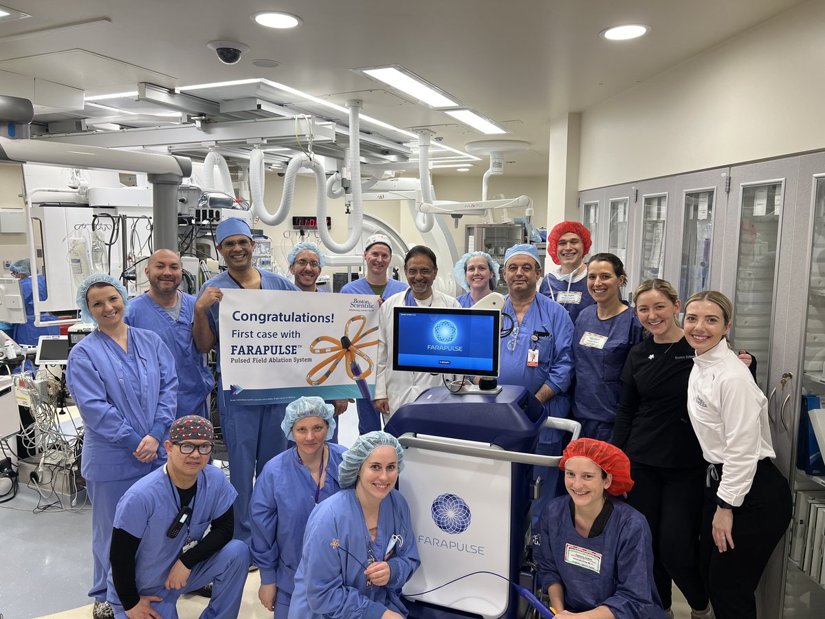 DsGursukhman's tweet photo. Grateful to be a part of the excellent EP team at Advocate Christ Medical Center, 1st case of #PFA, #Farapulse, #AF ablation, #StopAF! https://t.co/Y32zAapmD7