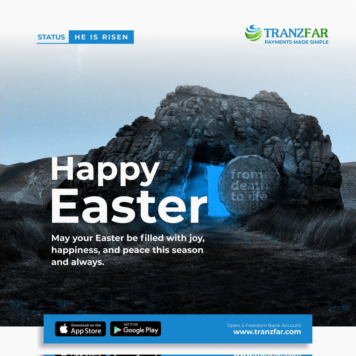 Wishing you a season filled with love, compassion and forgiveness. Happy Easter from all of us at Tranzfar.