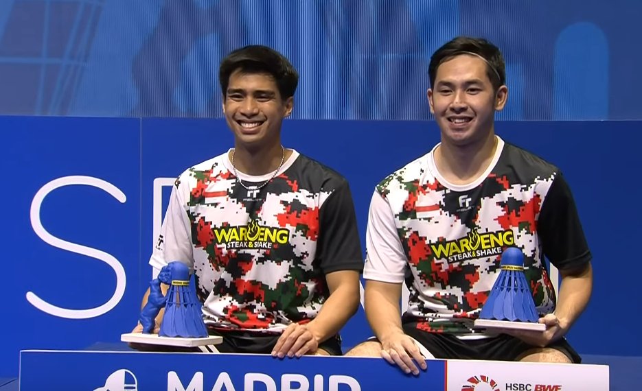BadmintonTalk's tweet photo. #SpainMasters2024 - Men's Doubles

🥇Sabar Karyaman Gutama/Moh. Reza Pahlevi Isfahani (INA)
🥈Arif Junaidi/Yap Roy King (MAS)

Congratulations to both pairs! https://t.co/7uyUWnFFJ1