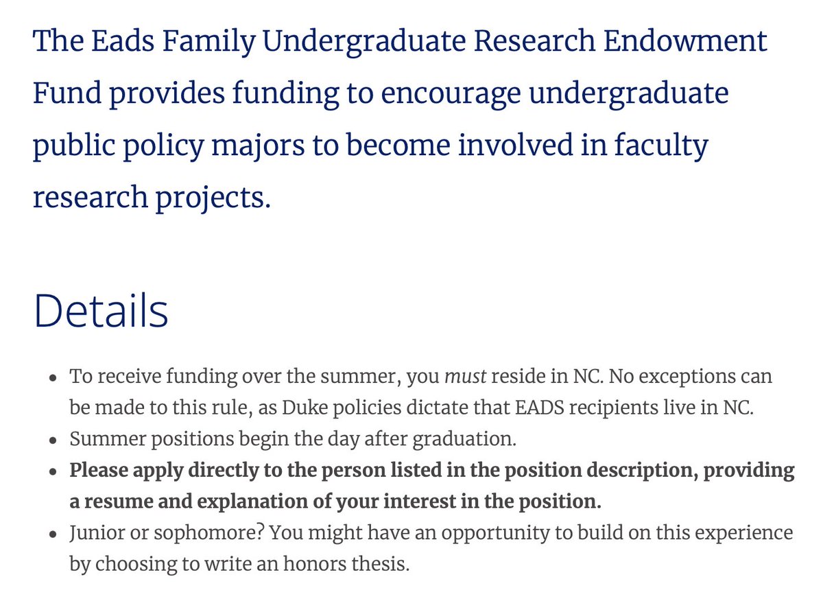 🚨 Exciting summer research assistantship opportunities for NC-based @DukeSanford undergrad public policy majors including with @esweinthal as part of our interdisciplinary team working with @UNmigration on climate, conflict & displacement in South Sudan: sanford.duke.edu/academics/unde…