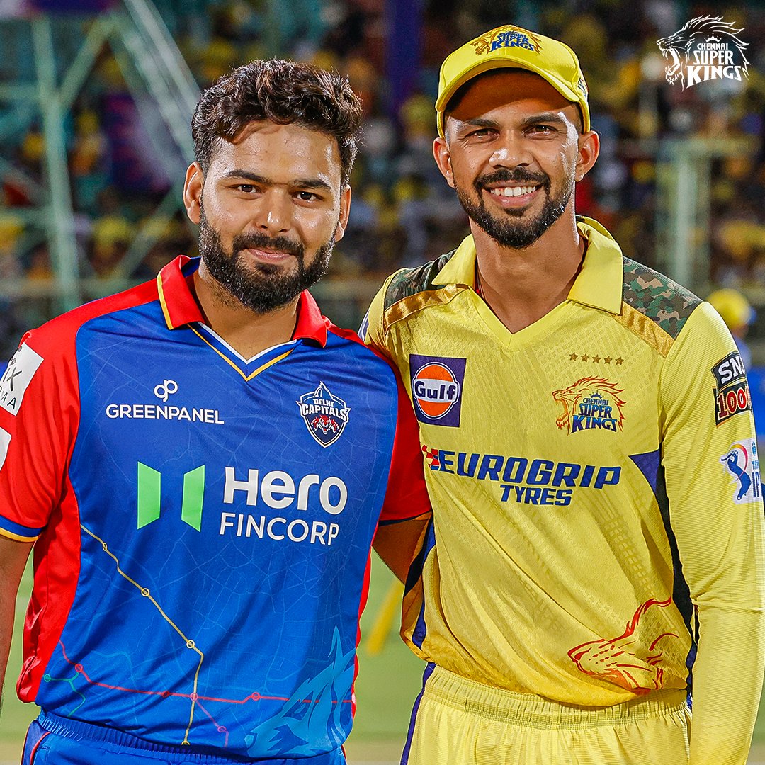 ChennaiIPL's tweet photo. Good to see you, Rishab! Let's play! 🥳

#DCvCSK #WhistlePodu #Yellove 🦁💛 https://t.co/WfxEUMLdN3