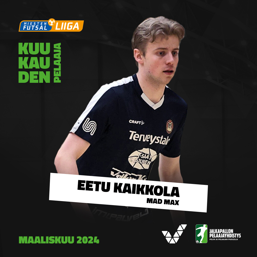 ✨ 𝗘𝗘𝗧𝗨 𝗞𝗔𝗜𝗞𝗞𝗢𝗟𝗔 ✨ @FutsalMadMax on miesten Futsal-Liigan Veikkauksen kuukauden pelaaja! Lue Kaikkolan haastattelu ➡️ jpy.fi/fi/uutiset/eet… #pelaajanääni #pelaajayhdistys