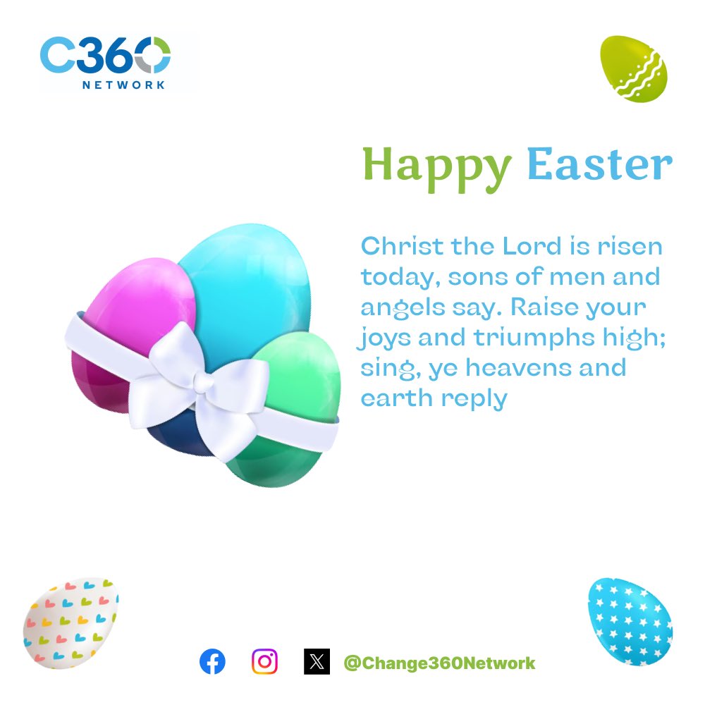 Christ the King is Risen
Happy Easter 🐣 
#Change360Network
#HappyEaster