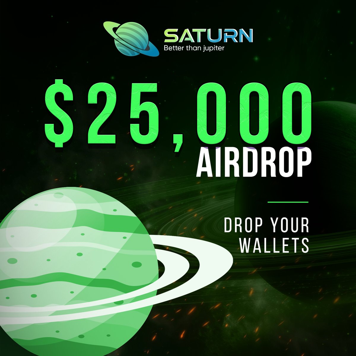 $25,000 $SAT Airdrop 🪐 💟 & 🔁 + Drop your $SOL wallet 👇 Check your wallet in 12 hours