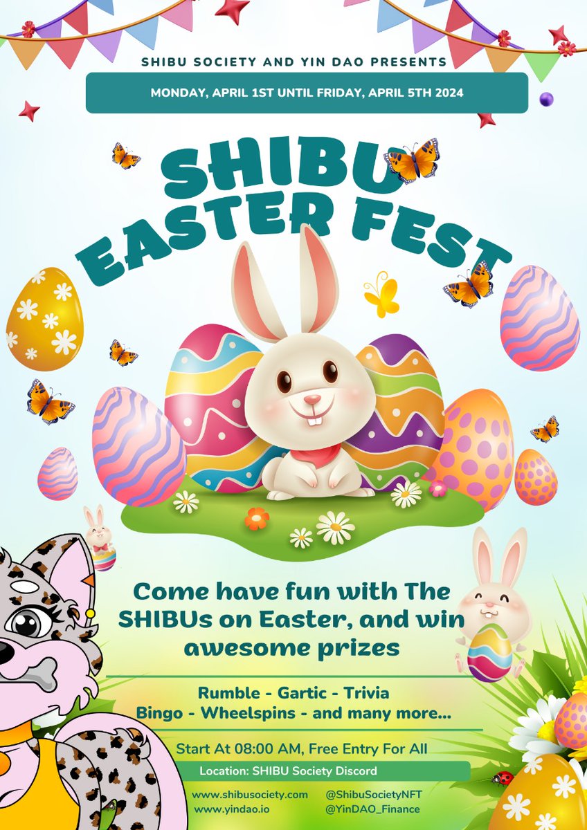 Good Morning 🌄 #web3community 

Have a blessed Sunday and happy easter 🐰

Don't forget to 📢check our Discord out! The SHIBU Easter Fest Week will start tomorrow! Check out our daily announcements and X Updates with the schedule. Location: discord.com/invite/shibu-s…

Join us, and