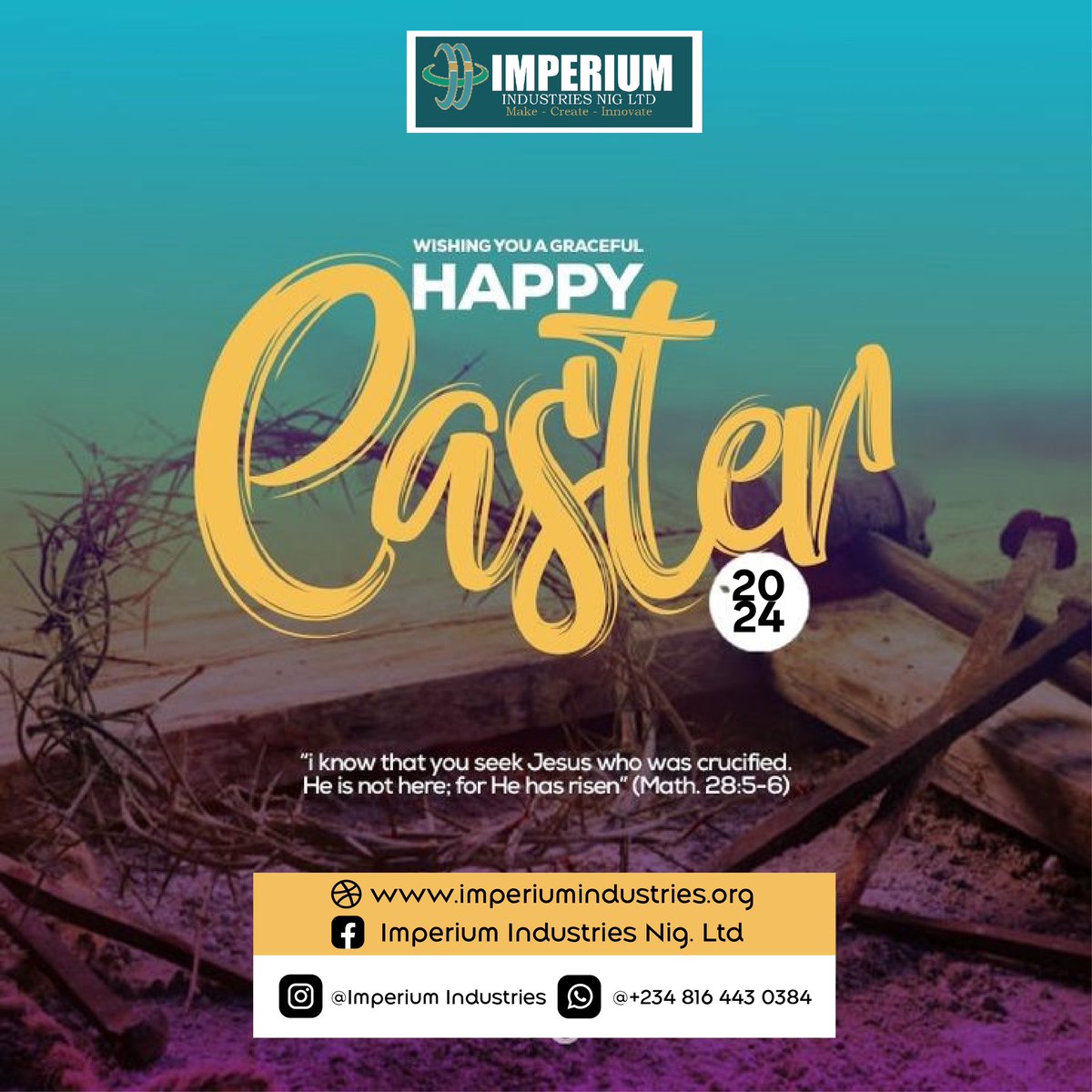ImperiumNig's tweet photo. Wishing everyone a joyful and blessed Easter! https://t.co/X1yD2GCQHK