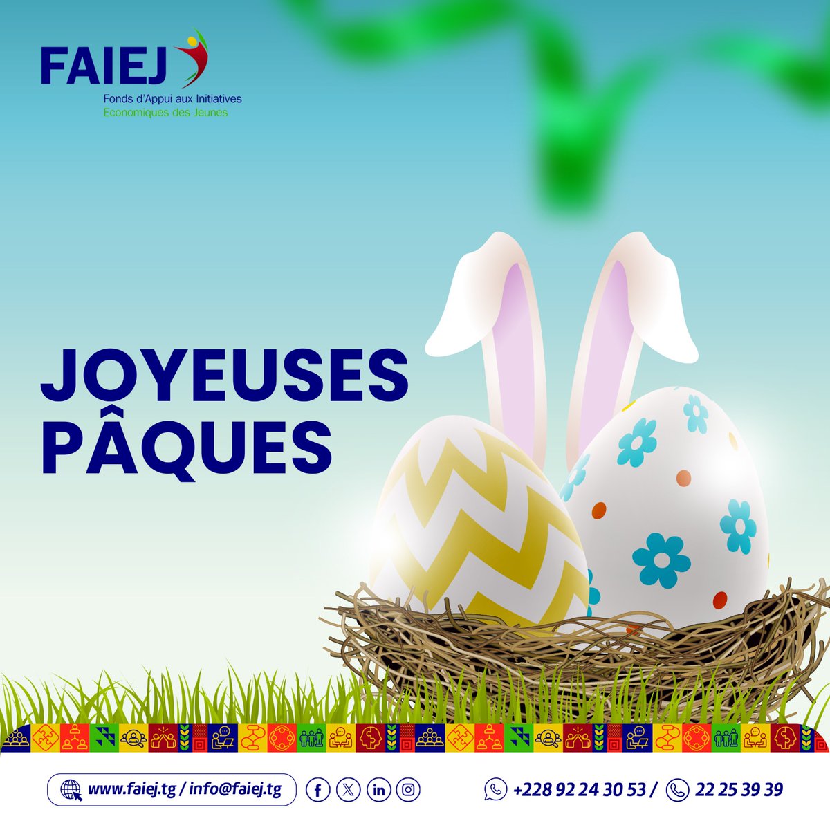 Joyeuses fêtes Pascale à toute la communauté chrétienne du Togo. #Faiej #paques2024