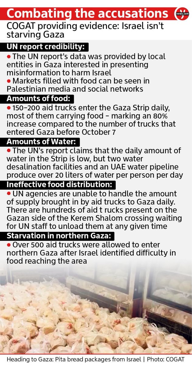 Famine in Gaza? Report disproves hunger claims in Gaza: 80% increase in aid trucks entering the Strip daily!!! For further details on the COGAT report: bit.ly/3TXkueV Please SHARE this super important information 🙏 #NoFamineInGaza #FightingHamasLies