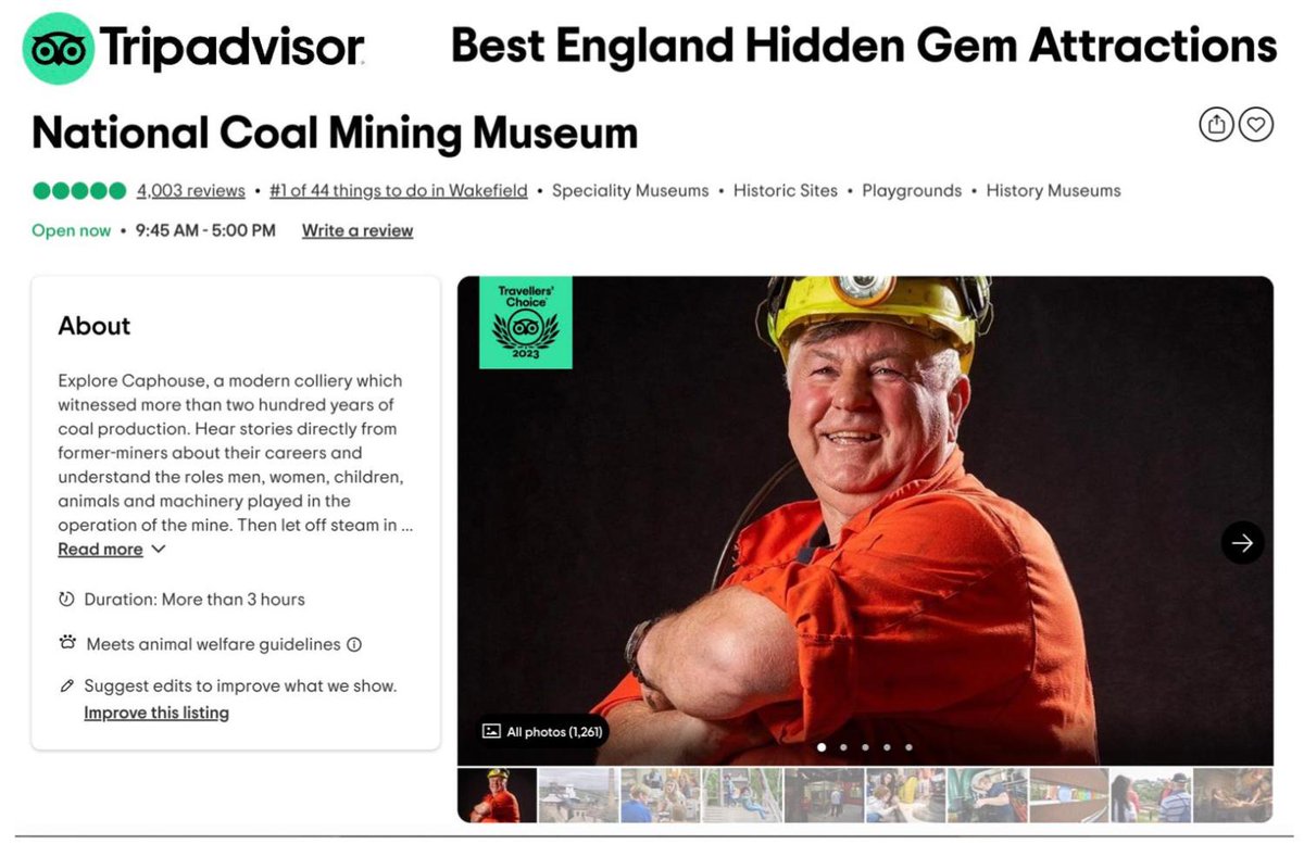 LeedsNews's tweet photo. The region’s National Coal Mining Museum for England has been rated one of the country's top hidden gem attractions by @Tripadvisor.
Full @GW1962 story and link to our #TopAttractions #eGuide to plan your visit see https://t.co/7lyVlgltTy
@NCMME #ad https://t.co/RRGI8t1qCh