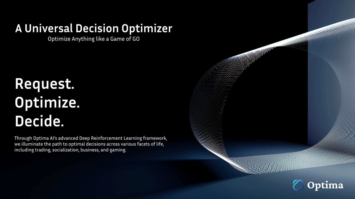 OptimaAI's tweet photo. Optima AI Beta is now live.

Experience life like a game of GO as we open up the window to informed decision making.

#AI #BTC #Optimizer #LLM https://t.co/xdLpdlJI89