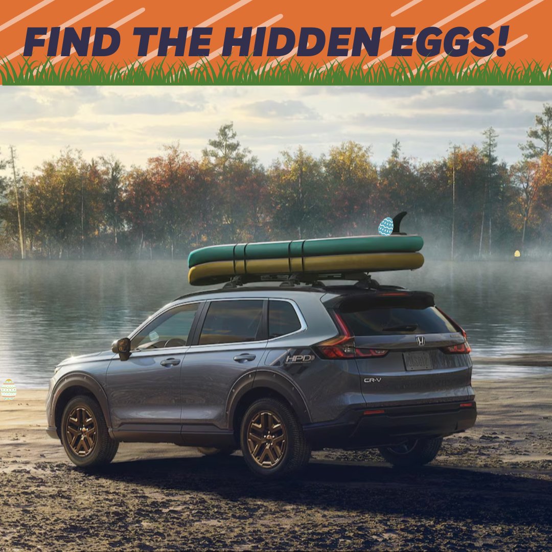 There are 4 hidden eggs in this photo! Can you find them all?👀 Happy Easter from the Honda of Clear Lake team!🐣 #HappyEaster #Easter #Honda #EggHunt