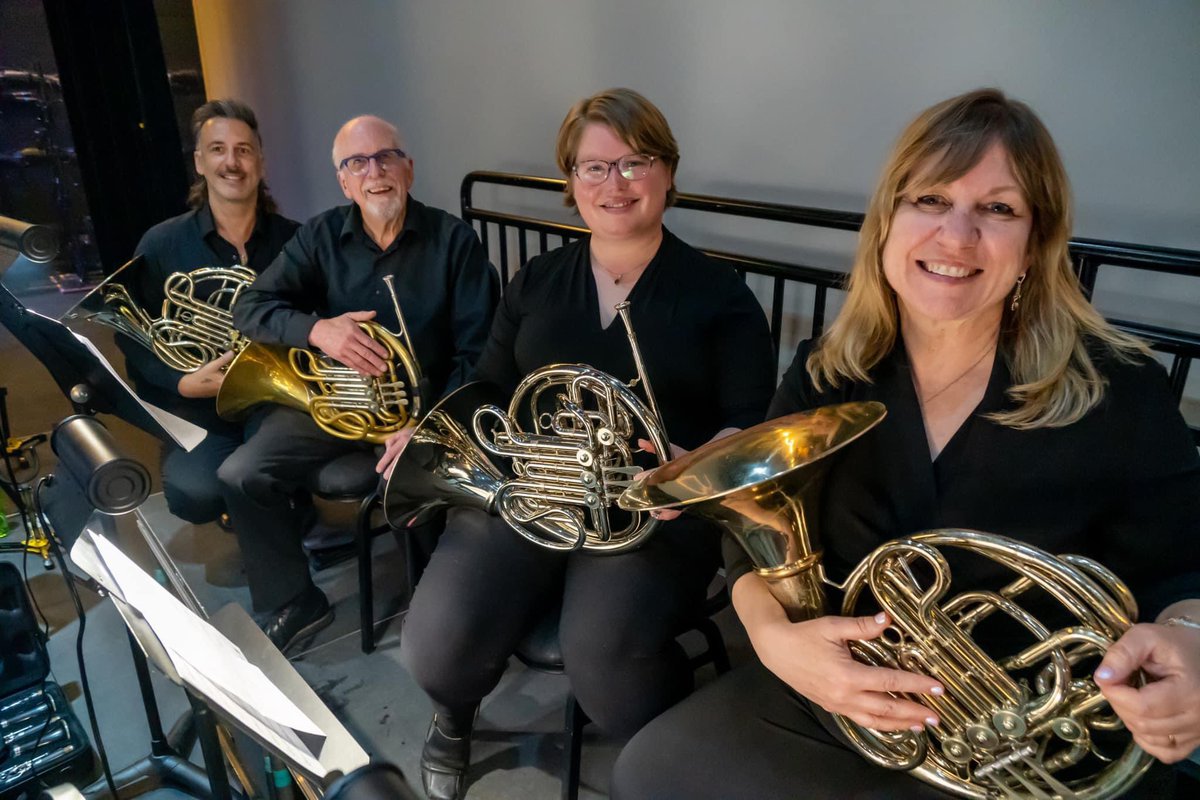 Horn section for the Burlington Symphony Orchestra Pops concert. I also got to play sax for this one. Such a fun time.