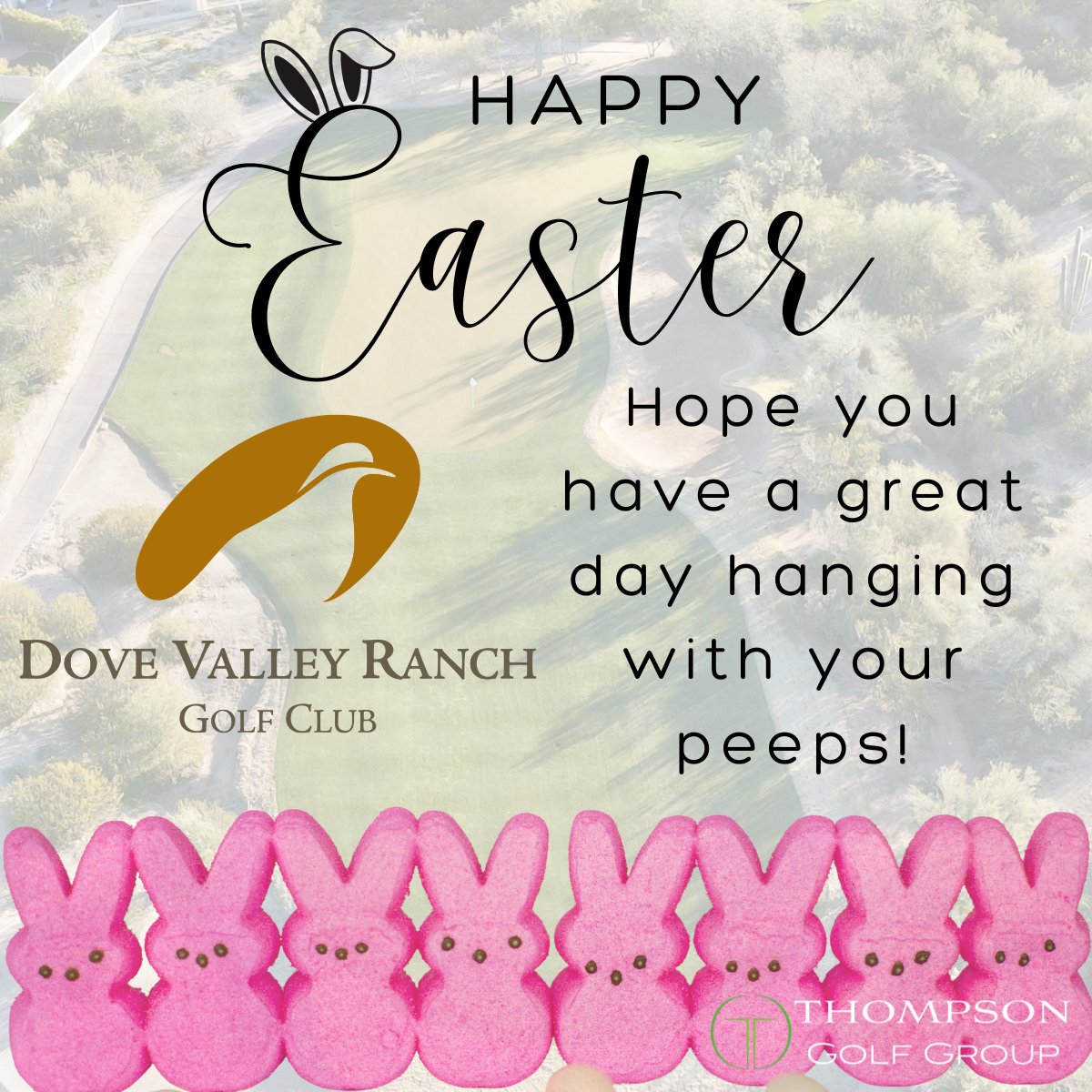 DVRGolf's tweet photo. 🐰⛳ Happy Easter from Dove Valley Ranch Golf Club &amp; The Thompson Golf Group! ⛳🐰  🏌️‍♂️🌷 Have fun hanging with your peeps, both on and off the greens! 🐥🏌️‍♀️  May your Easter basket be filled with birdies! 🏌️‍♂️🥚 https://t.co/KvW6gDDqm1