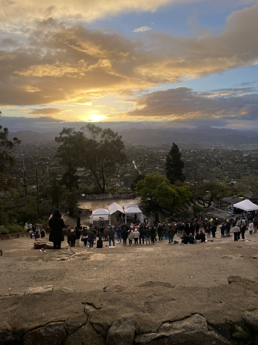 The rain held off, the clouds parted, and the sun shined through just in time for Sunrise Easter Service. 

This is the 107th sunrise service for Mt. Helix.

Beautiful.

<a href="/10news/">ABC 10News San Diego</a>