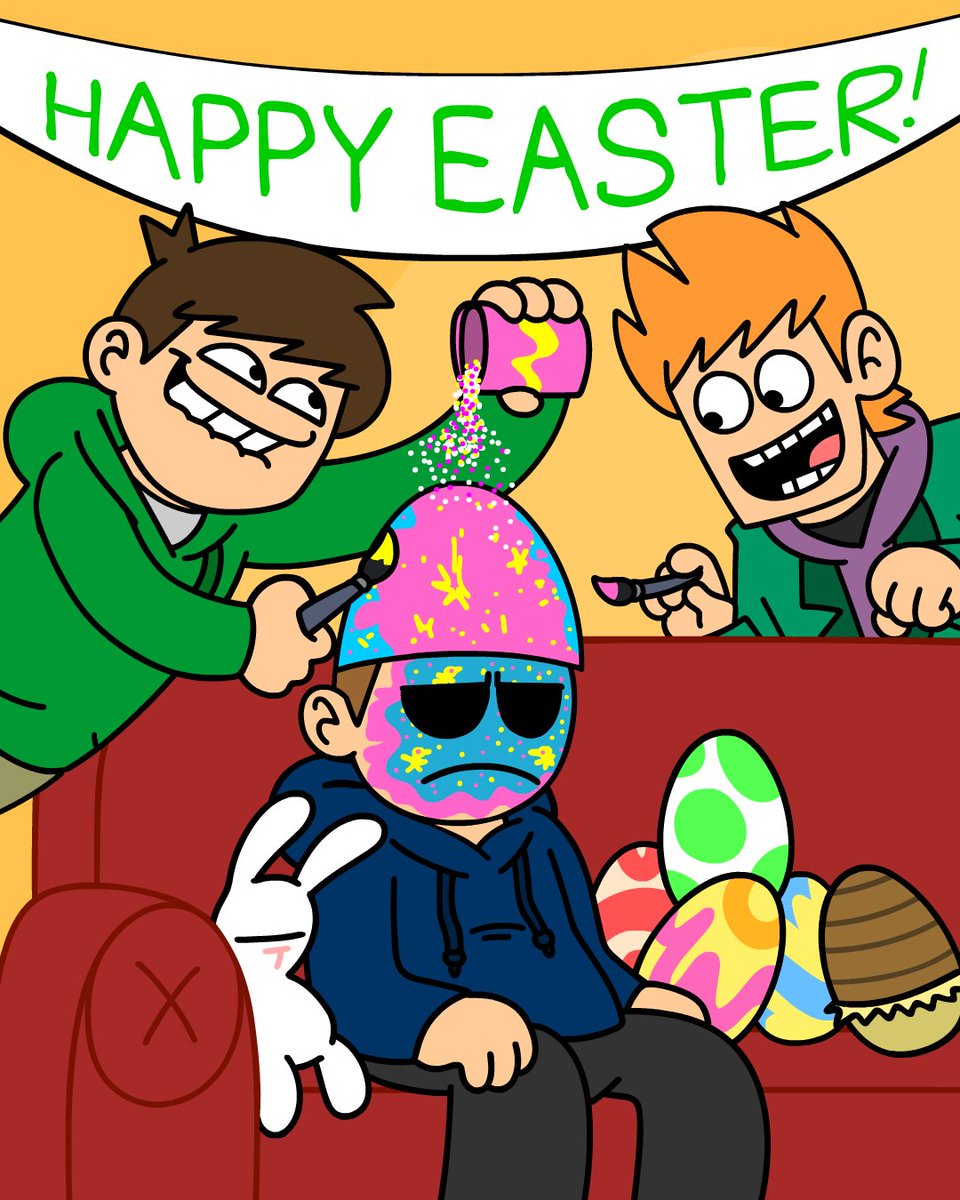 Here's hoping you all have an EGG-cellent Easter from everyone here at Eddsworld! 🎨: @rizatch
