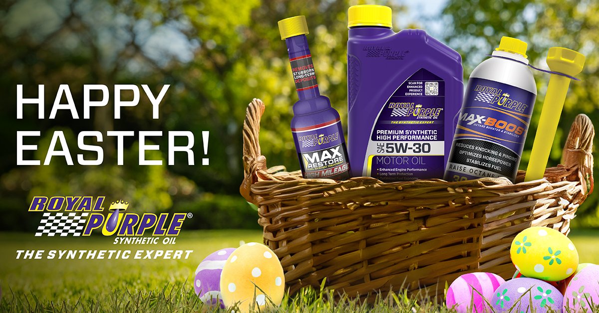 Happy Easter from #TheSyntheticExpert, Royal Purple®! 🐰🚗 Hop on over to royalpurple.com to learn about our full line of performance chemicals and full synthetic lubricants. #DriveWithRoyalPurple #NoMatterWhatDrivesYou