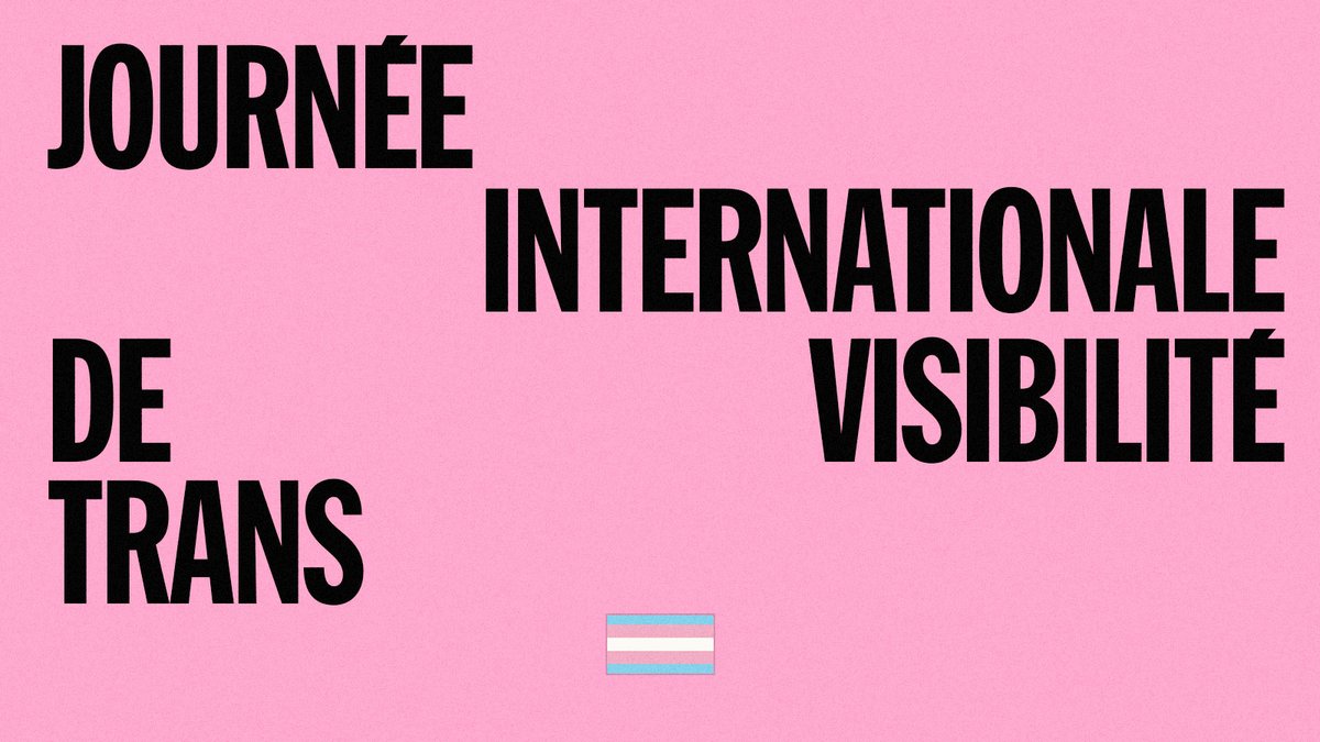 🏳️‍⚧️Journée de la #visibilitétrans : c'est l'occasion pour sensibiliser sur les difficultés, les sacrifices et les réalisations des personnes trans et de se rappeler que nous pouvons toustes collaborer dans la défense et la promotion des droits des personnes #trans. #TDOV