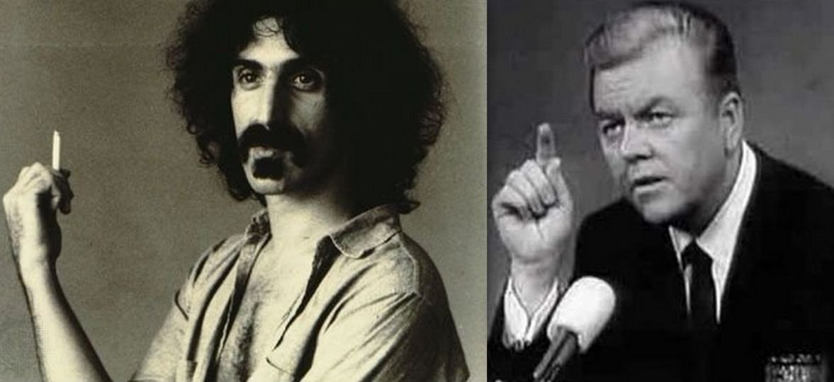 In 1966, the original confrontational TV host (who had a wooden leg) named Joe Pyne interviewed Frank Zappa. Right off the bat Pyne asks: “So, Frank, you have long hair. Does that make you a woman?” Zappa snapped back: “So, Joe, you have a wooden leg. Does that make you a table?”