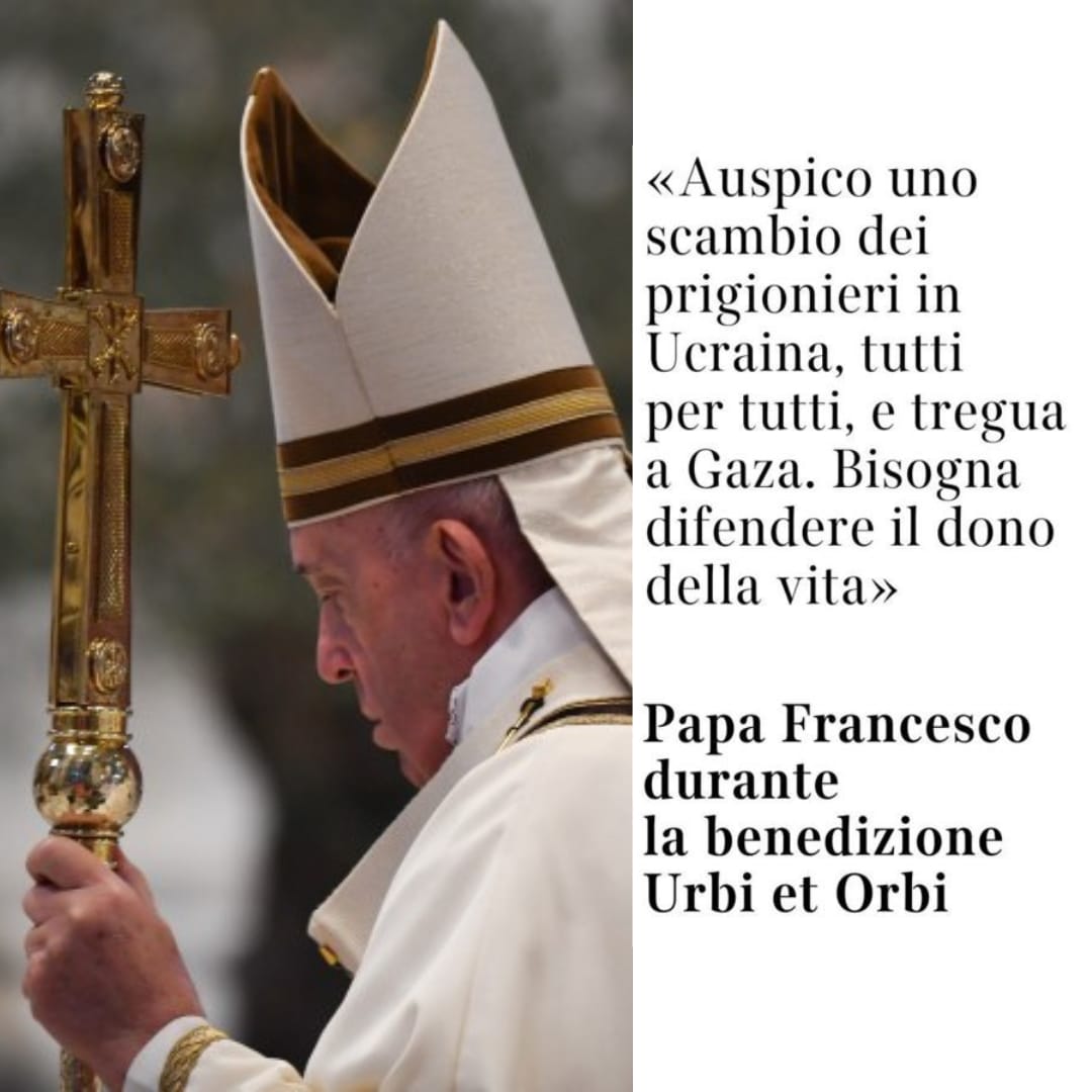 Ancora una volta da Papa Francesco parole giuste e da ascoltare. #pace #pasqua