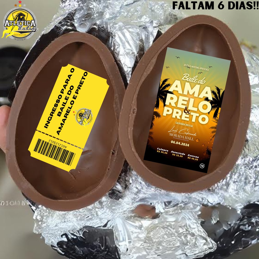 MustangAtletica's tweet photo. O ovo de Páscoa que eu queria ganhar hoje!!
😅💛🖤 https://t.co/f5ndsfIOZB