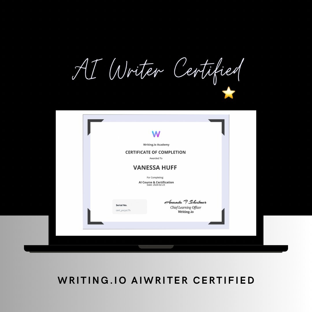 AI Writer Certified 🎉 #aiwriter #promptengineering