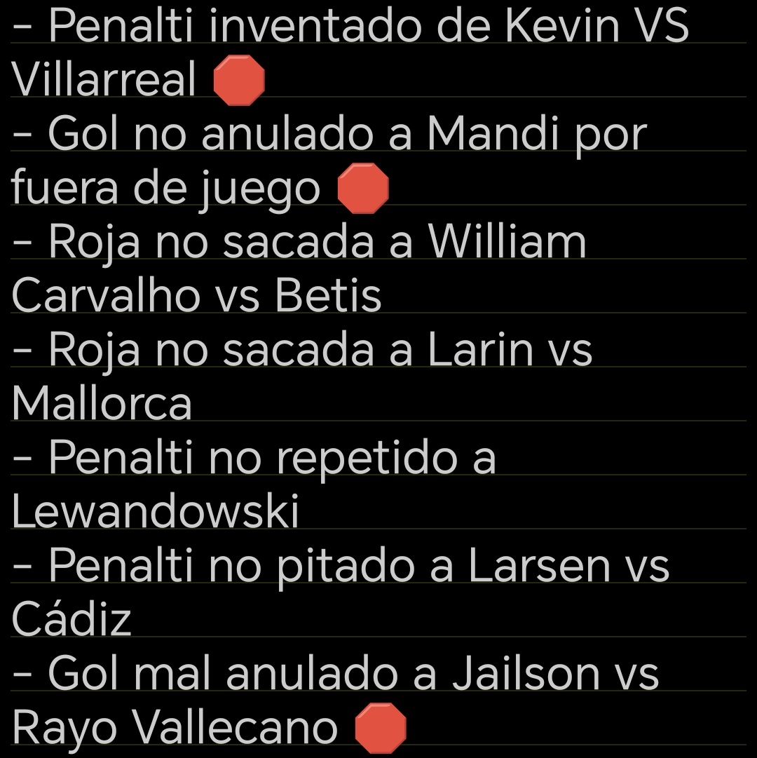 Aquí tenéis en corto todos los errores arbitrales que han provocado que el Celta en lugar de estar peleando en zonas cómodas de la tabla, esté a 3 puntos del descenso. En rojo aquellos errores clamorosos, que no son debatibles, donde el VAR no interviene o directamente entra mal.