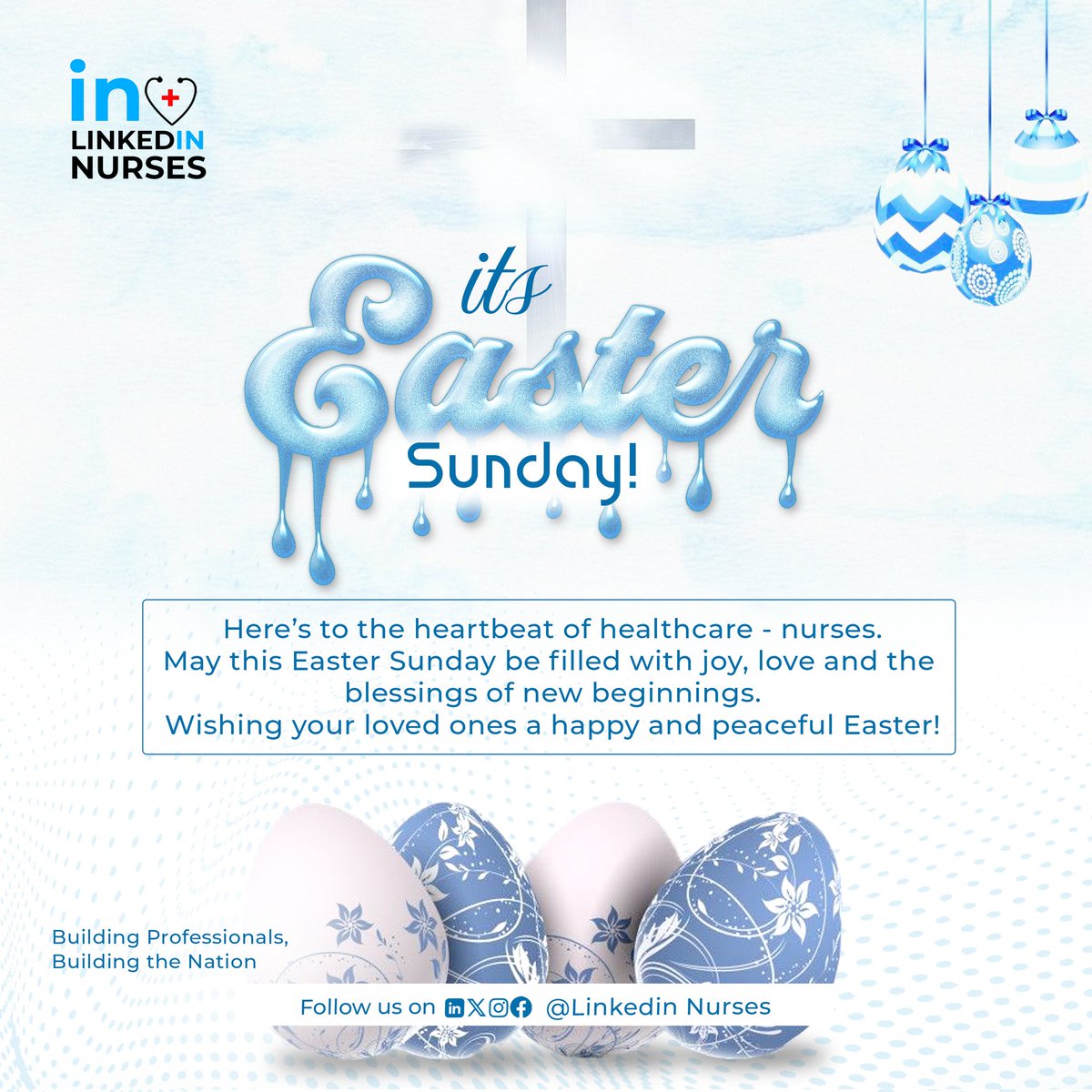LinkedInNurses's tweet photo. Here's to the heartbeat of healthcare - Nurses. ❤️

May this Easter Sunday be filled with joy, love and the blessings of new beginnings! 🤭

Wishing your loved ones a happy and peaceful Easter!

#healthcare #nursing #linkedinnurses #Easter https://t.co/QUAj3Iw0OD
