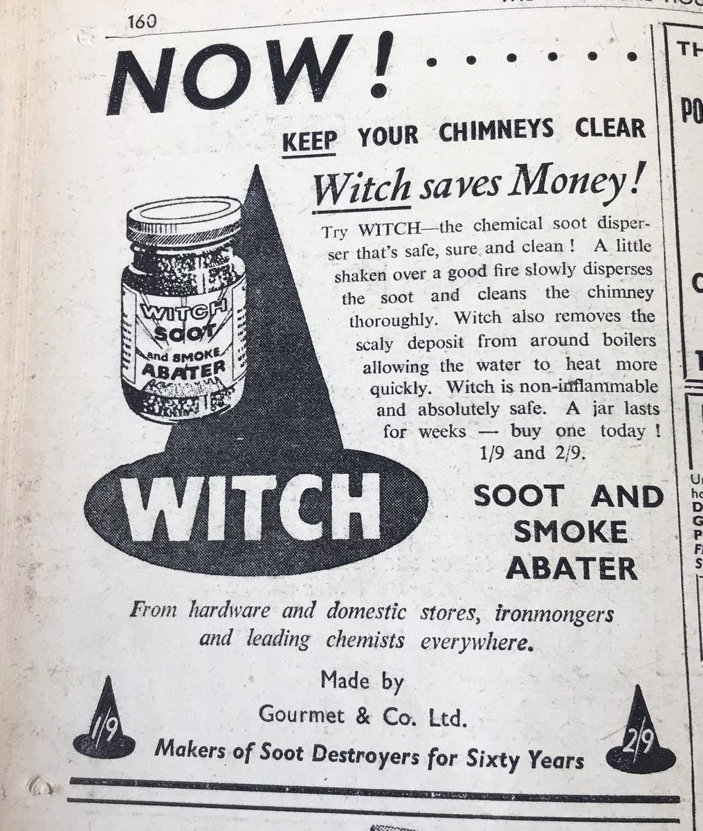 Happy Easter 🐣 And “WITCH saves Money”! A car boot find this morning: a 1957 magazine advert offering a soot and smoke abater