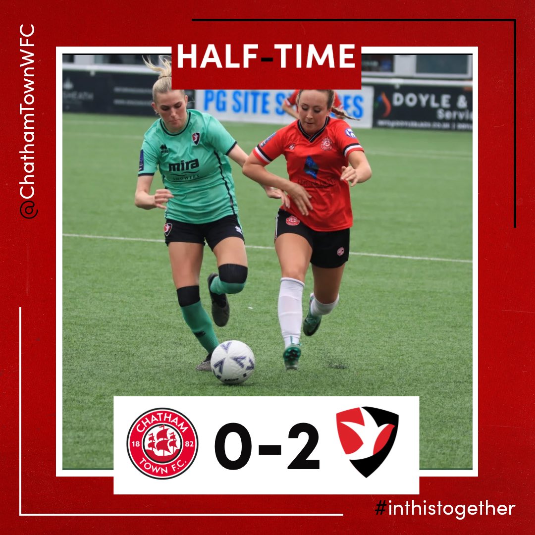 HALF-TIME. We trail at the break after two early goals from the visitors. 🔴 0-2 🟢 🔴⚪️⚫️ #UpTheChats | #InThisTogether