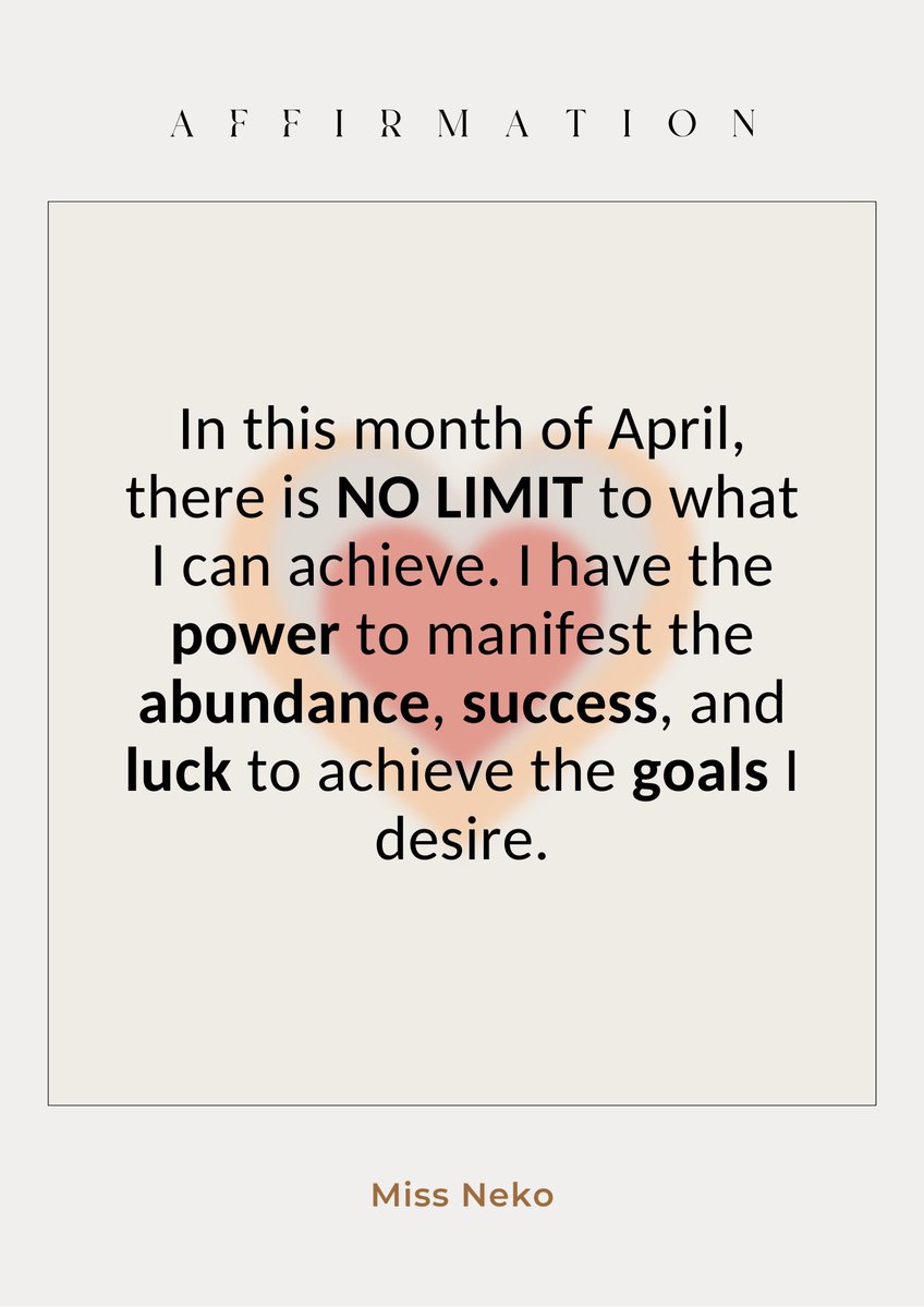 🧡Affirmation for the month of April🧡