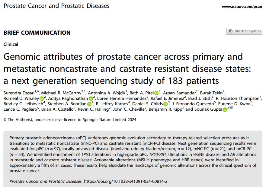 Highlighting work by Dr. McCarthy, our current urologic pathology fellow. The correlations between TP53 status, grade group, and PSA are interesting and requires additional work. Read more at: nature.com/articles/s4139…