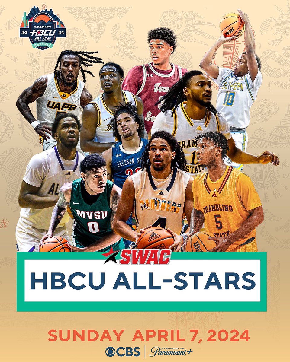 These HBCU All-Stars are ready to represent @theswac in the 2024 HBCU All-Star Game! Watch the showcase live on CBS Sunday April 7 at 4 p.m. ET #hbcuallstargame #thebestinblackcollegebasketball