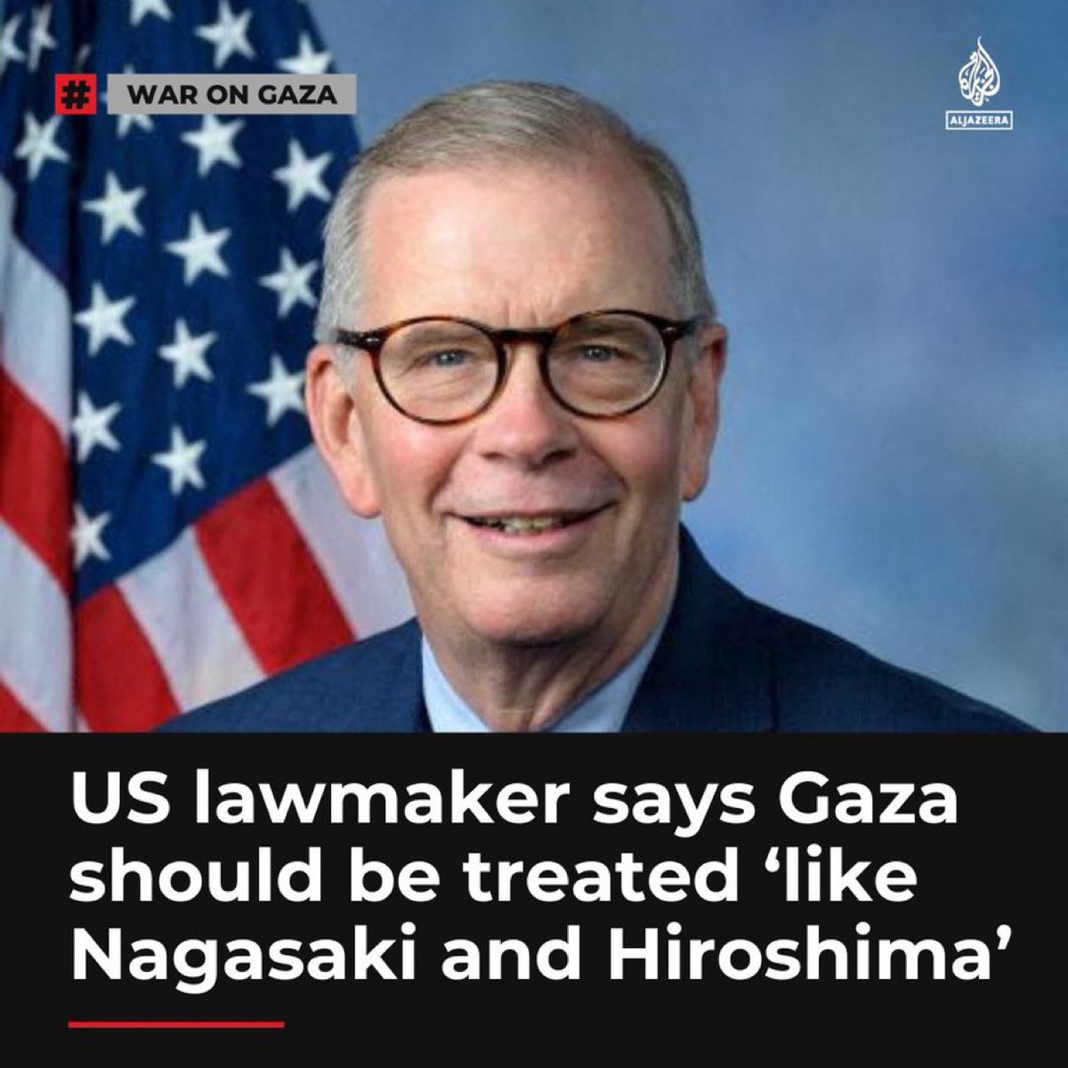 This is the genocidal perverse congressman @RepWalberg who called to wipe out #Gaza just like Nagasaki and Hiroshima | unseat him now!