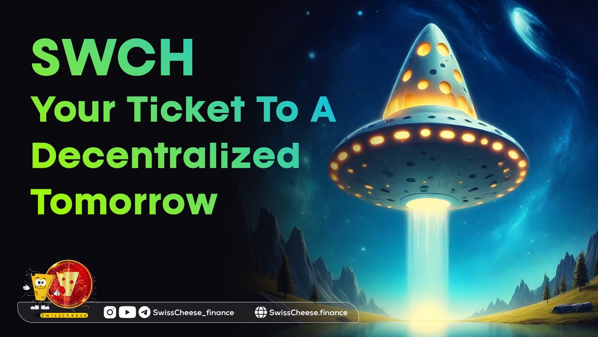 Dive into the future with $SWCH! 🚀 From tokenized stocks to Play to Earn games, it's your key to a decentralized world. Start your adventure with SwissCheese and unlock a new realm of finance. 🔑💼 Get yours now: swisscheese.finance #UnlockWithSWCH #CryptoRevolution