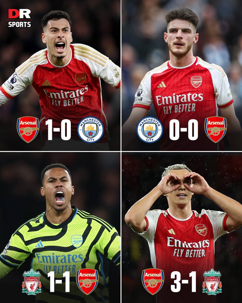 Arsenal have gone undefeated against their title rivals in the Premier League this season! 🤯 #Arsenal #ManCity #MCIARS