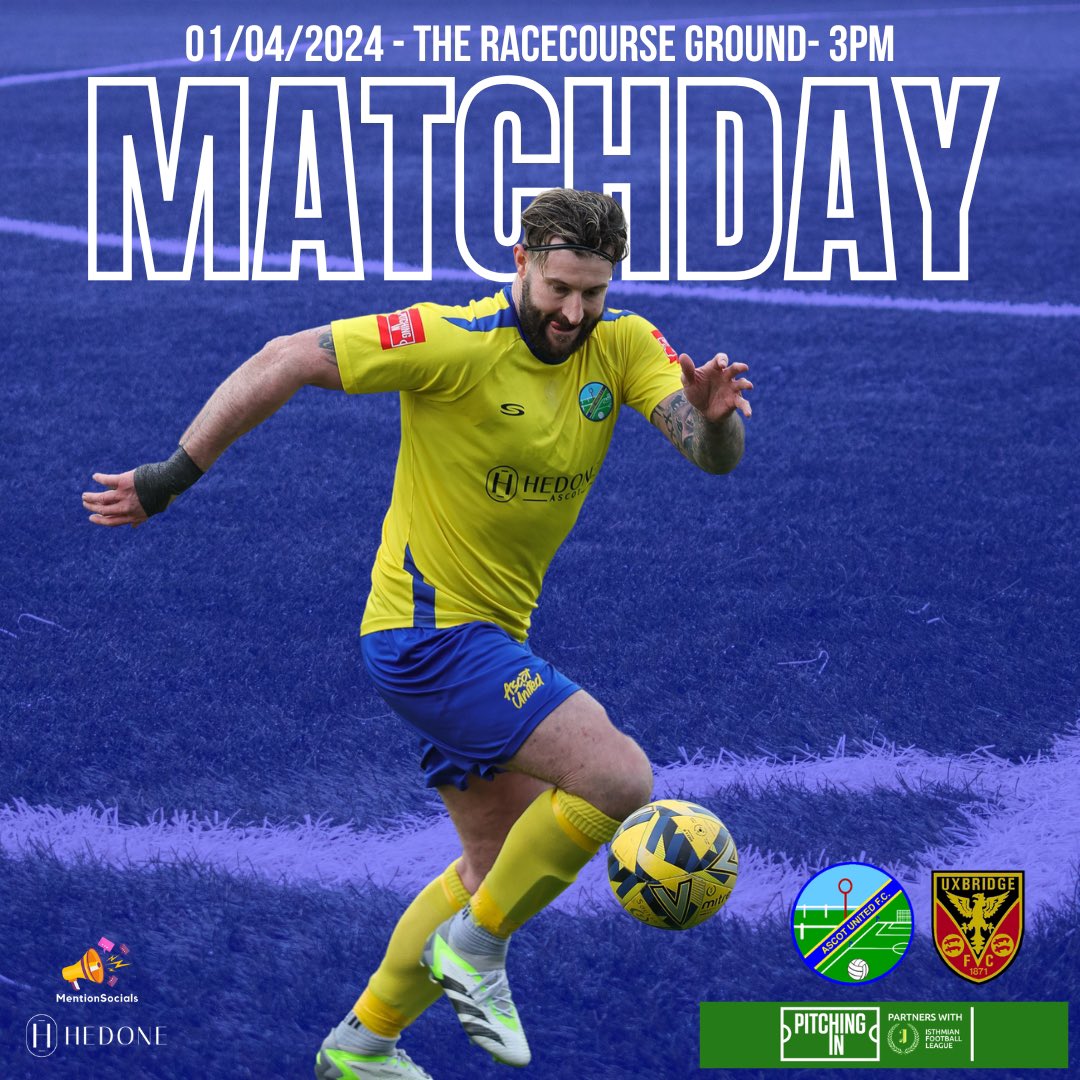 ⚽️⚽️⚽️Next Match!⚽️⚽️⚽️

⚽️@AscotUnitedFC 🆚@uxfc_redarmy 

📅 Monday 1st April

🏆 @IsthmianLeague

🏟️ @Ascot Racecourse 

⏰ 15:00

@NonLeagueCrowd

#wmfp #ascotunited #uxbridge #aufc #ufc #IsthmianLeague #ascot #football #nonleaguefootball #groundhopping