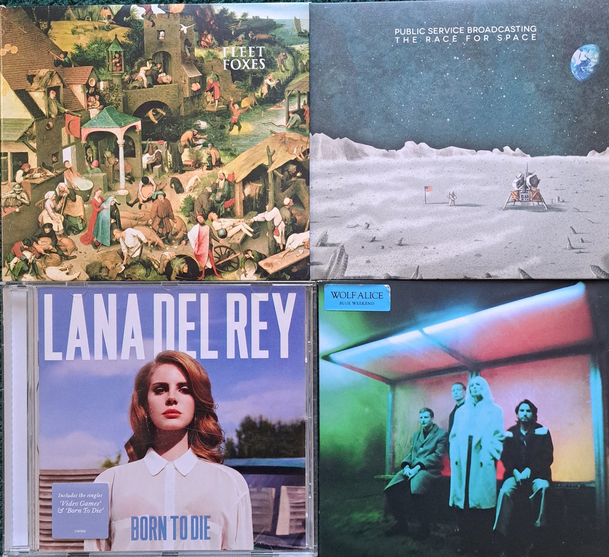 More #5albums21C5  listening today 🤘😎
#FleetFoxes for White Winter Hymnal & Sun It Rises
#PublicServiceBroadcasting - Race For Space for the whole album concept
#LanaDelRey - Born To Die for every glorious song
#WolfAlice - Blue Weekend for every fantastic track
❤️❤️ them all