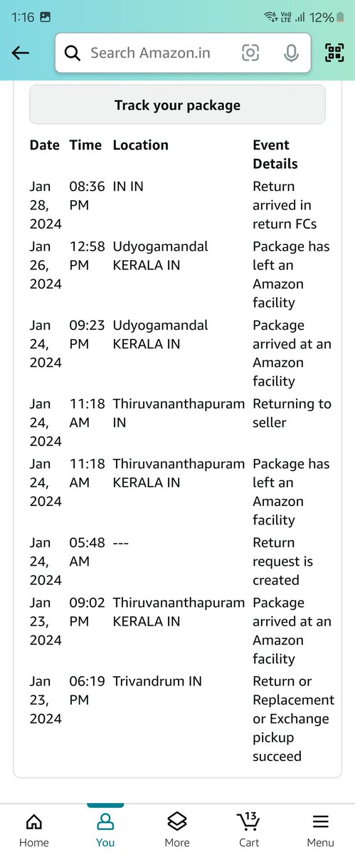 DHANESH66's tweet image. Disappointed with @amazonIN's response to my return. Despite clear evidence, they claim I never returned the item. Unacceptable! Anyone else experienced this? #CustomerServiceFail #UnresolvedIssue