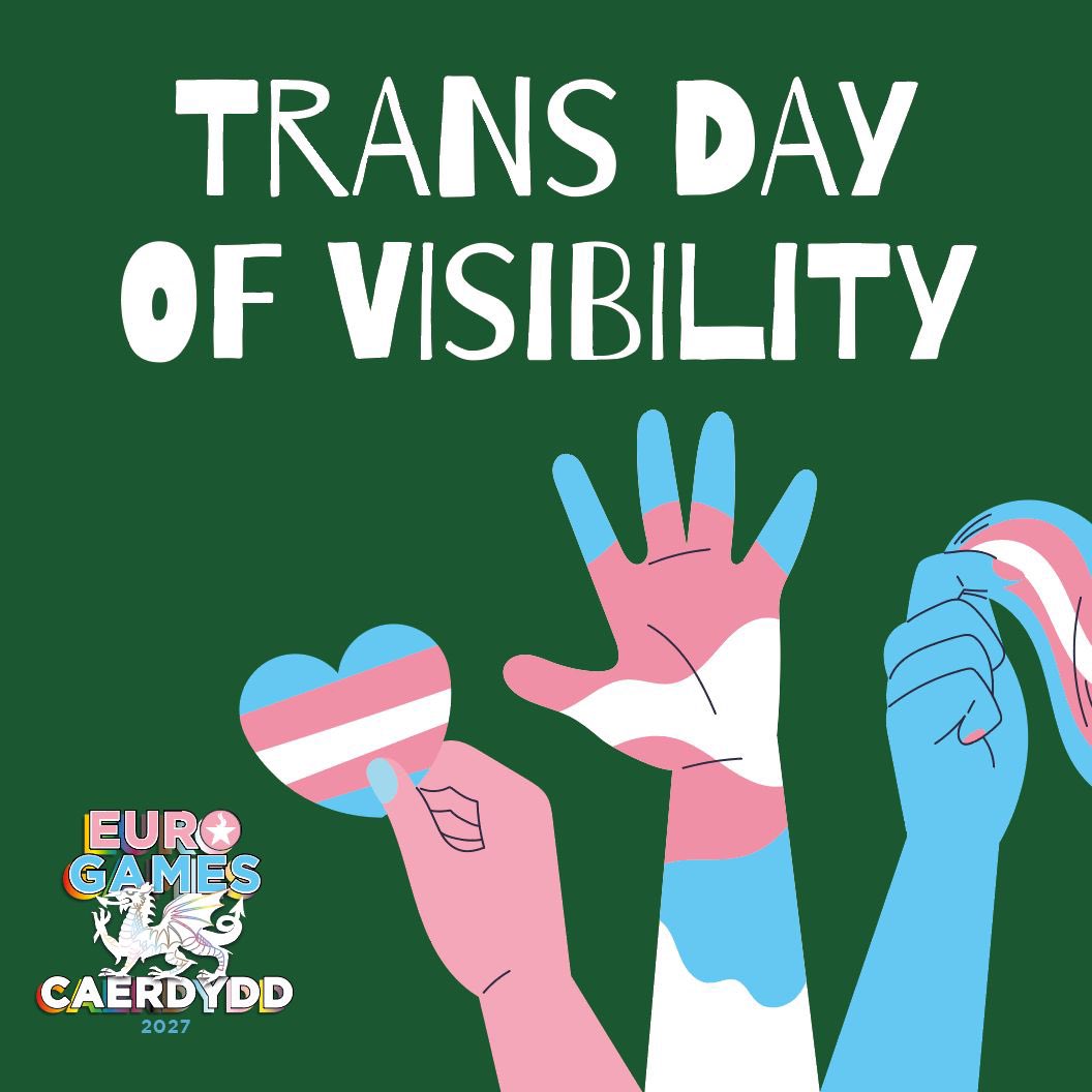 It’s #TransDayOfVisibility and we are looking forward to #Eurogames2027 We want to say a massive CROESO to #trans, non-binary & gender diverse participants at our event & will be working hard over the next 3 years to make our EuroGames as inclusive and welcoming as possible 🏳️‍⚧️
