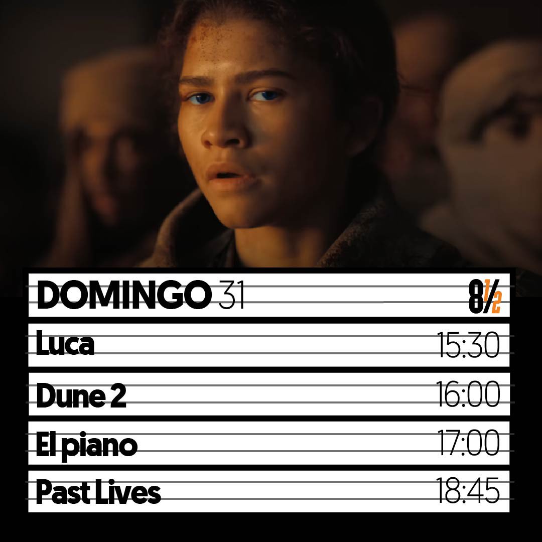 8medio's tweet photo. #HOY #MAR31 

Cerramos el mes con estas funciones en nuestra programación. 

Los invitamos este domingo a disfrutar de estrenos internacionales, MiniFestPixar y una función de la muestra Melodrama Del Llanto a la Ruptura.

🎟️Entradas en boletería desde las 15H00.

#VenAl8 https://t.co/j5Y1XfB1Li