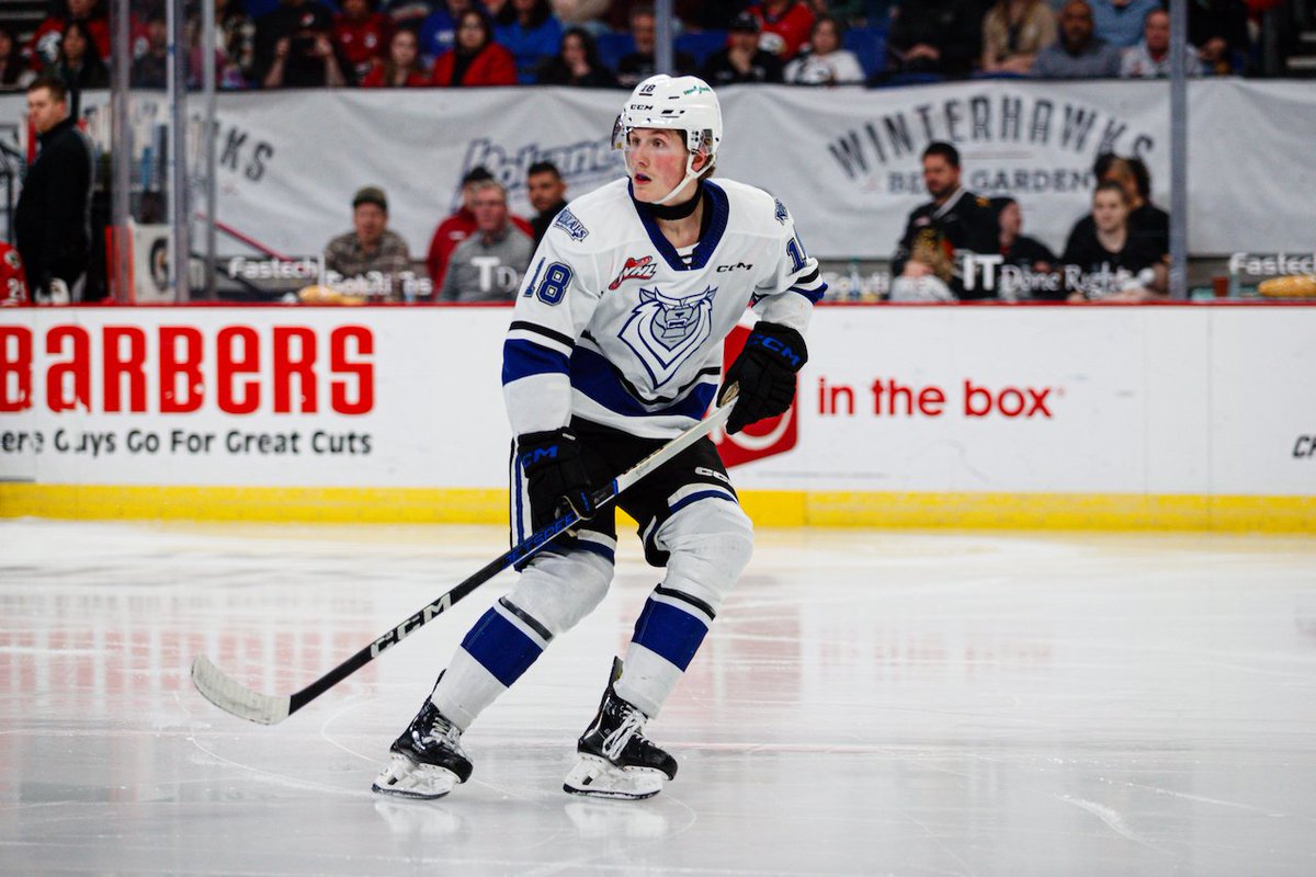 jjcritzer's tweet photo. Keaton Verhoeff is only 15-years-old and is already 6-foot-3, 190 pounds. He played significant minutes for the @victoriaroyals this weekend on the power play, penalty kill, and 5-on-5. 

Not often do you see a young player have such a positive impact! The future is bright for Verhoeff, but the present is pretty remarkable as well!

I asked Victoria's head coach, James Patrick, for his thoughts on the young defenseman:

"I can’t say enough (good things). If I watched tonight’s game, I would say he was either our best player or our top two players. When I talk about the battle, the compete, no fear, making plays, no fear of holding onto pucks, no fear of the physical play. He led the way for our team. I need a few other guys to play the way he played."

Photo Credit: @kdwiggins84