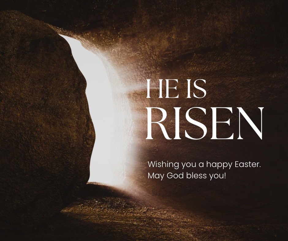 StefHaneyMontes's tweet photo. Happy Easter Day to everyone! He is risen! 

“He is not here, but is risen! Remember how He spoke to you when He was still in Galilee, 7 saying, ‘The Son of Man must be delivered into the hands of sinful men, and be crucified, and the third day rise again.’  Luke 24:6-7 https://t.co/RG7aKdaoZZ