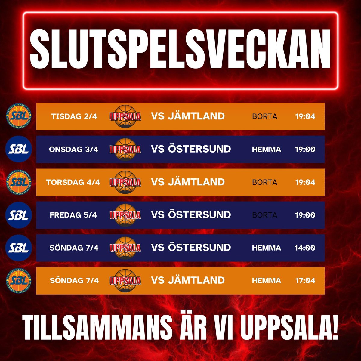 Slutspelsvecka? Slutspelsvecka! 👀🔥 #UppsalaBasket