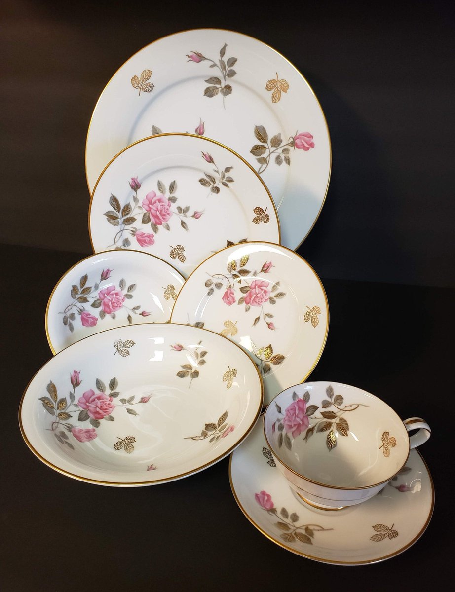 Service for 4 (28 pieces) - 1950s NORITAKE #5475, Dinner Salad Bread Plate, Coupe & Dessert Bowl, Teacup/Saucer, 1 Set Available, MCM, MINT tuppu.net/23ff4fc2 #AmazingFunVintage #Etsy #ReplacementChina