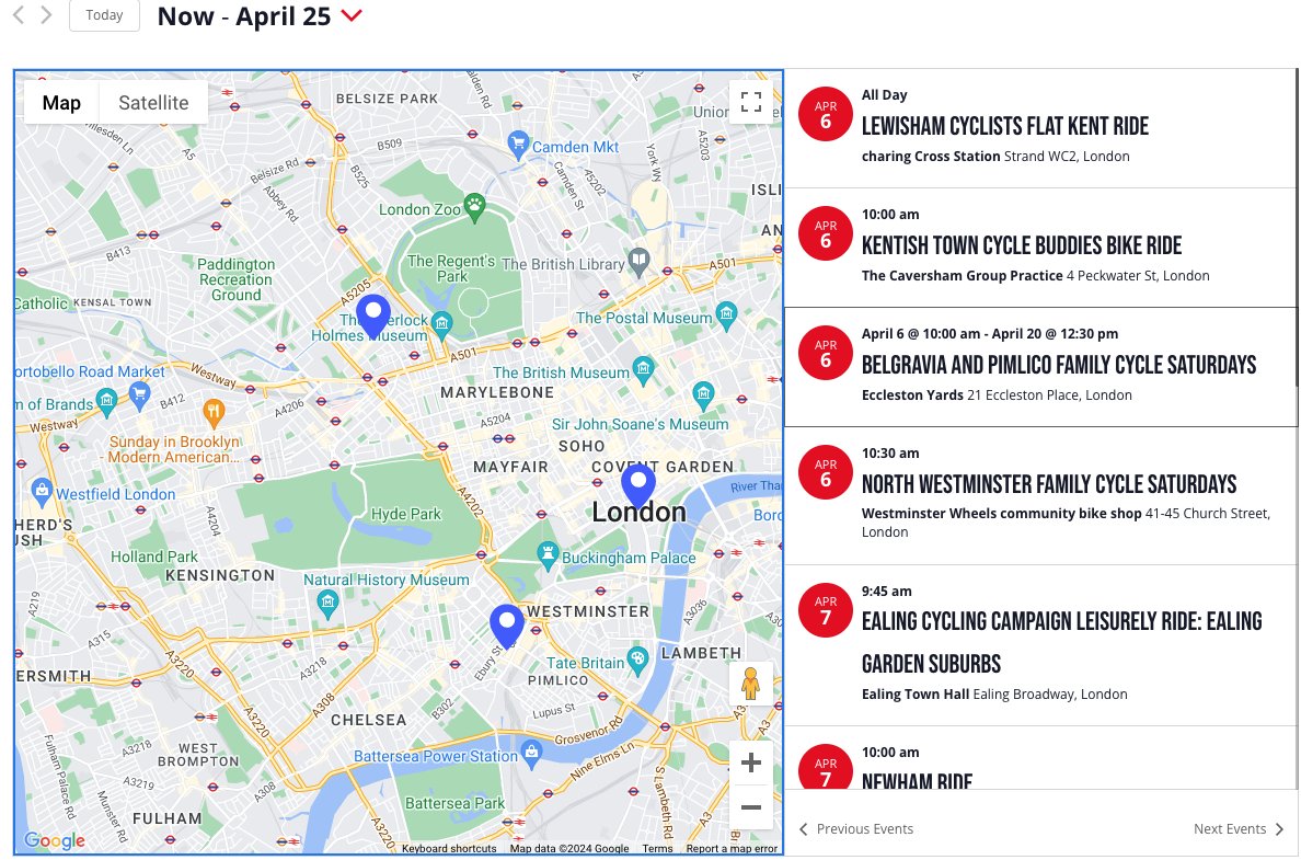 Plenty of rides happening in or near Westminster: join us next Saturday (6th April) for a dr bike and and family friendly rides from Church Street, NW8 or Eccleston Yards, SW1W See what's happening and book here lcc.org.uk/events-calenda…